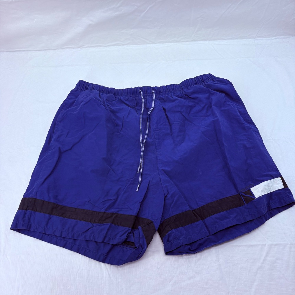 Nautica Mens Blue Swim Trunks‎ Board Shorts Mesh Lined Stripe Large VDR645201